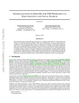 Generalization in Deep RL for TSP Problems via Equivariance and Local
  Search