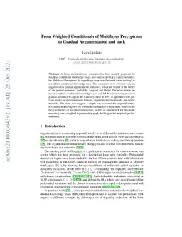 From Weighted Conditionals of Multilayer Perceptrons to Gradual
  Argumentation and Back
