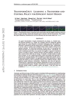 Transform2Act: Learning a Transform-and-Control Policy for Efficient
  Agent Design