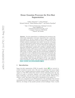 Dense Gaussian Processes for Few-Shot Segmentation
