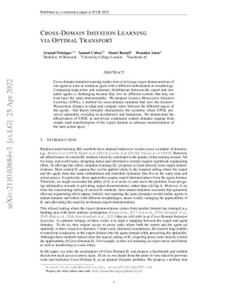 Cross-Domain Imitation Learning via Optimal Transport