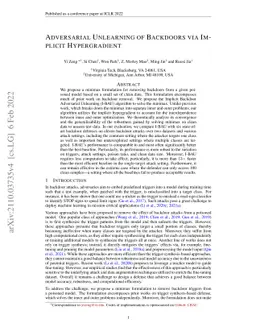Adversarial Unlearning of Backdoors via Implicit Hypergradient