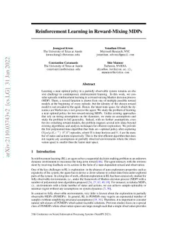Reinforcement Learning in Reward-Mixing MDPs