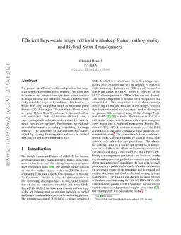 Efficient large-scale image retrieval with deep feature orthogonality
  and Hybrid-Swin-Transformers