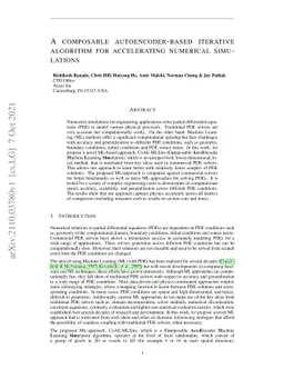 A composable autoencoder-based iterative algorithm for accelerating
  numerical simulations