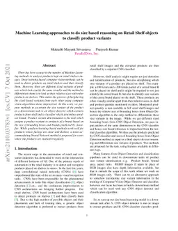 Machine Learning approaches to do size based reasoning on Retail Shelf
  objects to classify product variants