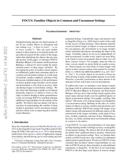 FOCUS: Familiar Objects in Common and Uncommon Settings