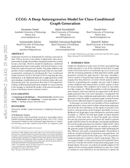 CCGG: A Deep Autoregressive Model for Class-Conditional Graph Generation