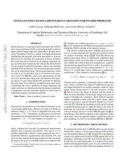 StyleGAN-induced data-driven regularization for inverse problems