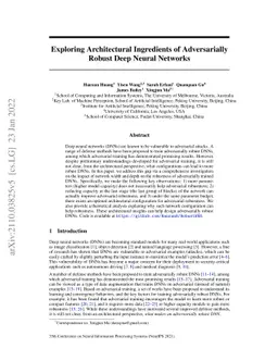 Exploring Architectural Ingredients of Adversarially Robust Deep Neural
  Networks