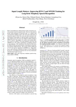 Input Length Matters: Improving RNN-T and MWER Training for Long-form
  Telephony Speech Recognition