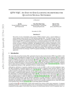 QTN-VQC: An End-to-End Learning framework for Quantum Neural Networks