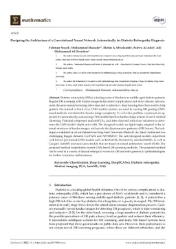 Designing the Architecture of a Convolutional Neural Network
  Automatically for Diabetic Retinopathy Diagnosis