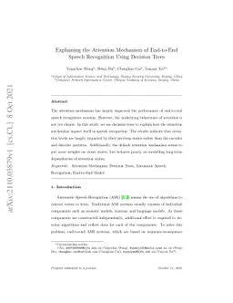 Explaining the Attention Mechanism of End-to-End Speech Recognition
  Using Decision Trees