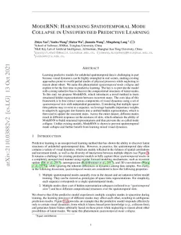 ModeRNN: Harnessing Spatiotemporal Mode Collapse in Unsupervised
  Predictive Learning