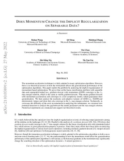 Does Momentum Change the Implicit Regularization on Separable Data?