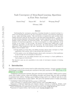 Nash Convergence of Mean-Based Learning Algorithms in First-Price Auctions