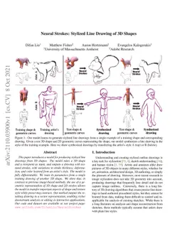 Neural Strokes: Stylized Line Drawing of 3D Shapes