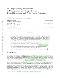 The Eigenlearning Framework: A Conservation Law Perspective on Kernel
  Regression and Wide Neural Networks
