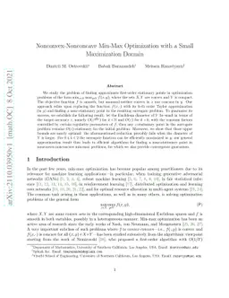 Nonconvex-Nonconcave Min-Max Optimization with a Small Maximization
  Domain