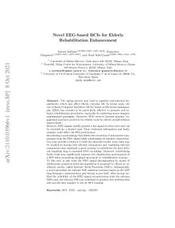 Novel EEG-based BCIs for Elderly Rehabilitation Enhancement