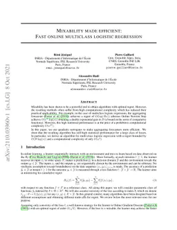Mixability made efficient: Fast online multiclass logistic regression