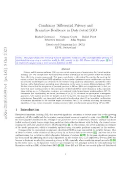Combining Differential Privacy and Byzantine Resilience in Distributed
  SGD