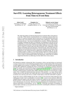 SurvITE: Learning Heterogeneous Treatment Effects from Time-to-Event
  Data