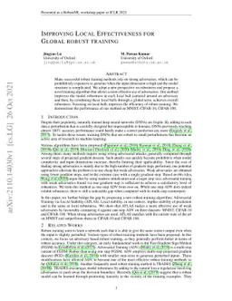 Improving Local Effectiveness for Global robust training