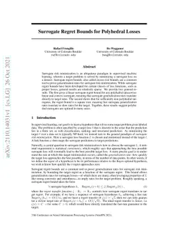Surrogate Regret Bounds for Polyhedral Losses