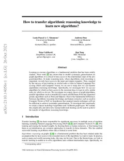 How to transfer algorithmic reasoning knowledge to learn new algorithms?