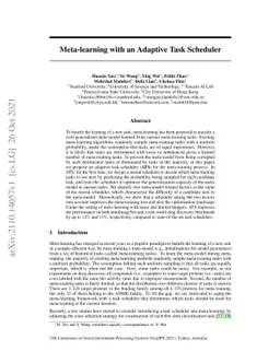 Meta-learning with an Adaptive Task Scheduler