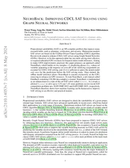 NeuroBack: Improving CDCL SAT Solving using Graph Neural Networks
