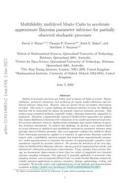 Multifidelity multilevel Monte Carlo to accelerate approximate Bayesian
  parameter inference for partially observed stochastic processes