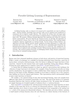 Provable Lifelong Learning of Representations