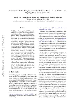 Connect-the-Dots: Bridging Semantics between Words and Definitions via
  Aligning Word Sense Inventories