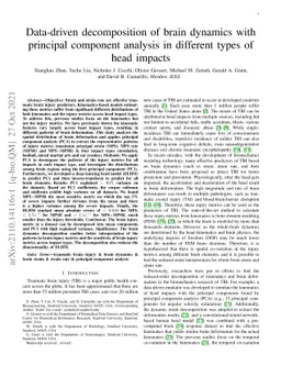 Data-driven decomposition of brain dynamics with principal component
  analysis in different types of head impacts