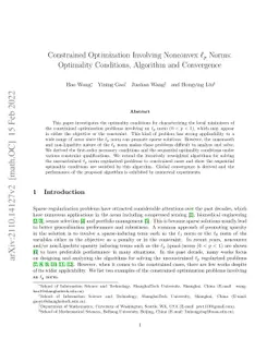 Constrained Optimization Involving Nonconvex $\ell_p$ Norms: Optimality
  Conditions, Algorithm and Convergence