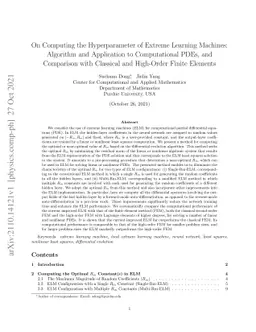 On Computing the Hyperparameter of Extreme Learning Machines: Algorithm
  and Application to Computational PDEs, and Comparison with Classical and
  High-Order Finite Elements