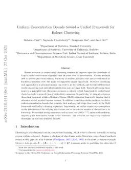 Uniform Concentration Bounds toward a Unified Framework for Robust
  Clustering