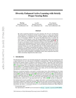Diversity Enhanced Active Learning with Strictly Proper Scoring Rules