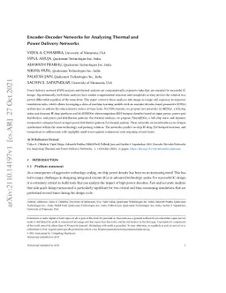 Encoder-Decoder Networks for Analyzing Thermal and Power Delivery
  Networks