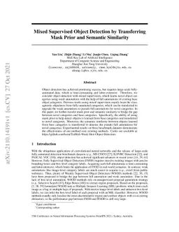 Mixed Supervised Object Detection by Transferring Mask Prior and
  Semantic Similarity