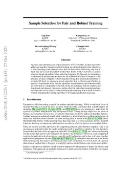 Sample Selection for Fair and Robust Training
