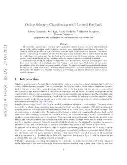 Online Selective Classification with Limited Feedback
