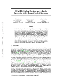 SQALER: Scaling Question Answering by Decoupling Multi-Hop and Logical
  Reasoning