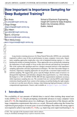 How Important is Importance Sampling for Deep Budgeted Training?