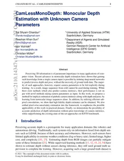 CamLessMonoDepth: Monocular Depth Estimation with Unknown Camera
  Parameters