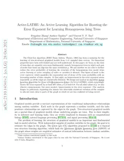 Active-LATHE: An Active Learning Algorithm for Boosting the Error
  Exponent for Learning Homogeneous Ising Trees