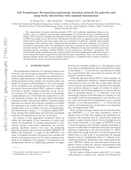 A2I Transformer: Permutation-equivariant attention network for pairwise
  and many-body interactions with minimal featurization